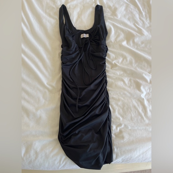 Black Ruched Mini Dress by Oh Polly🖤 - Picture 4 of 7